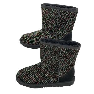 Ugg Boots Women Size 5 Black Rainbow Stitch Classic II‎ Short Suede New